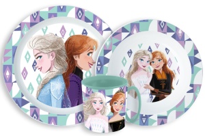 Disney Regatul de gheață Ice Magic set de masă, set din plastic micro cu cană 350 ml