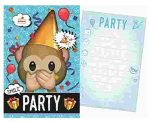Emoji Invitație Blue Party