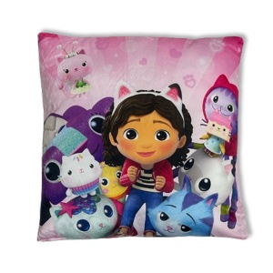 Gabby's Dollhouse Happiness pernă decorativă 38x38 cm Catifea - Img 3