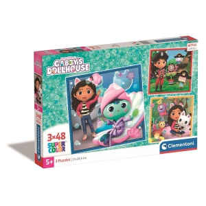 Gabby's Dollhouse Spa-Day 3x48 bucăți puzzle Clementoni
