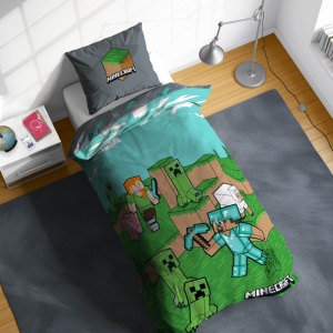 Minecraft Animals and Mobs husa de pat 140×200cm, 70×90 cm - Img 3