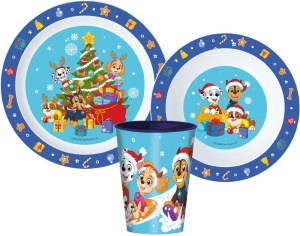 Patrula Cățelușilor Holiday Set de masă de Crăciun, set microplastic, cu pahar 260 ml