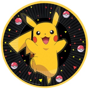 Pokémon Yellow Thunder farfurie de hârtie 8 bucăți 23 cm
