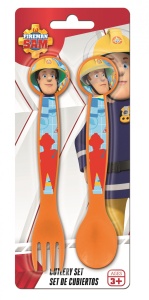 Pompierul Sam set tacâmuri din plastic - 2 piese