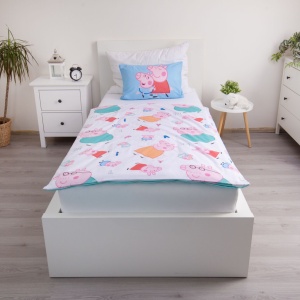 Purcelușa Peppa Set de lenjerie pentru copii Big Pig Family 100×135cm, 40×60 cm - Img 3