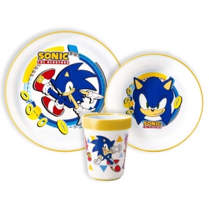 Sonic Ariciul Rings set de masă antiderapant, set micro din plastic