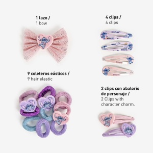 Disney Lilo și Stitch Alien Love set de accesorii pentru păr în geantă - Img 2