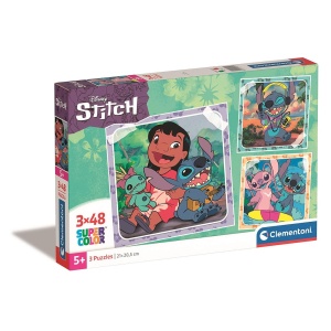 Disney Lilo și Stitch Music Cântând la chitară puzzle 3x48 pcs Clementoni