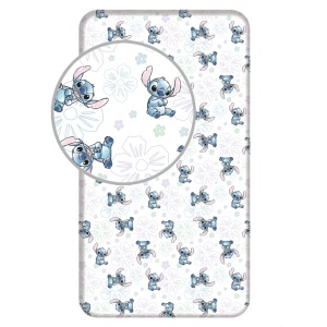 Disney Lilo și Stitch Ohana White cearșaf cu elastic 90x200 cm