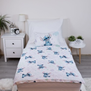 Disney Lilo și Stitch Ohana White Set lenjerie pat copii 100×135 cm, 40×60 cm - Img 3