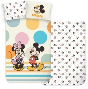 Disney Mickey Duo set de lenjerie de pat pentru copii 100×135 cm, 40×60 cm