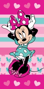Disney Minnie Prosop de baie Hearts, prosop de plajă 70x140cm