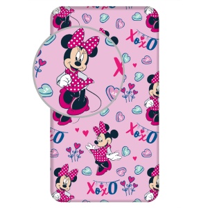 Disney Minnie XoXo cearșaf cu elastic 90x200 cm