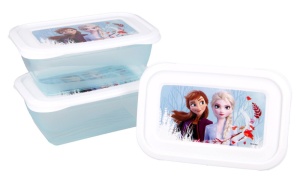 Disney Regatul de gheață Blue Forest set de cutii pentru prânz din plastic, 3 buc.