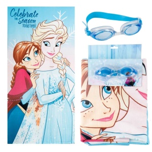 Disney Regatul de gheață Celebrate set prosop și ochelari de înot