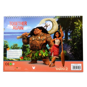 Disney Vaiana Together Again Caiet sketch A/4 spiralat cu 40 de pagini și autocolant