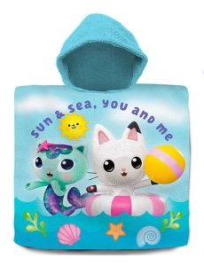 Gabby's Dollhouse Sun and Sea poncho prosop de plajă 60x120 cm
