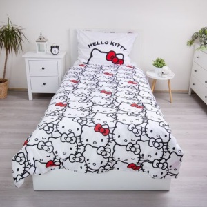 Hello Kitty White husa pentru așternut 140×200cm, 70×90 cm - Img 3