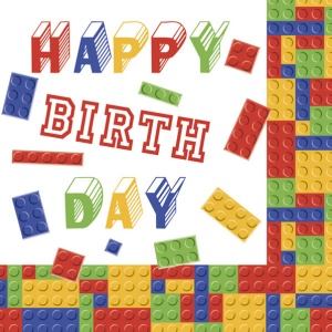 La mulți ani Blocks Șervețel Happy Birthday 20 buc 33x33 cm