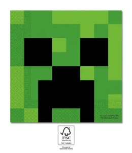 Minecraft Green șervețele pachet de 20 bucăți 33x33 cm FSC - Img 2