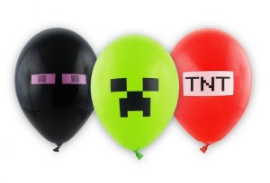 Minecraft TNT Balon de petrecere, set de 6 bucăți, 12 inch (30 cm)