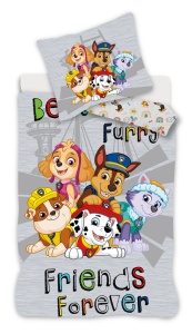 Patrula Cățelușilor Grey set de lenjerie de pat 140×200cm, 70×90 cm microfibră