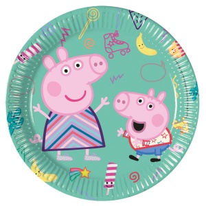 Purcelușa Peppa Messy Play farfurie de hârtie set 8 buc 20 cm FSC