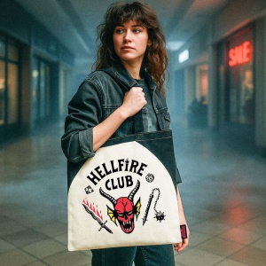 Stranger Things Hellfire Club geantă de cumpărături 40 cm - Img 3