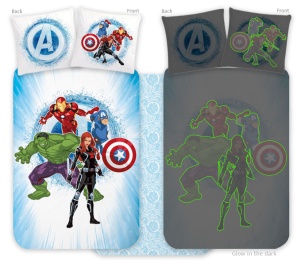 Avengers lenjerie de pat pentru copii care luminează în întuneric pentru grădiniță 100x135cm, 40x60cm