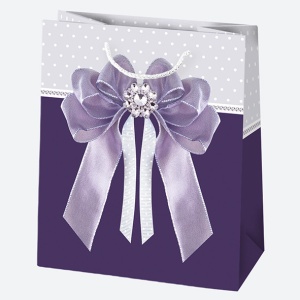 Colorat Bow sac de cadou din hârtie 19x23x10,5 cm - Img 4
