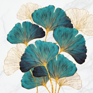Colorat Gold and Emerald Șervețel Ginkgo Biloba 20 buc 33x33 cm