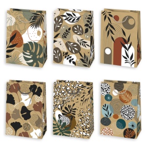 Colorat Natural Pungă de cadou din hârtie cu model 23x32x11 cm