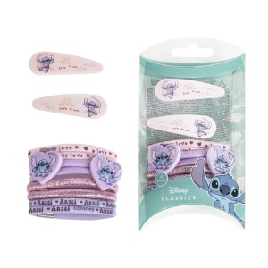 Disney Lilo și Stitch Love the Sea set de clamă de păr și elastic de păr în cutie