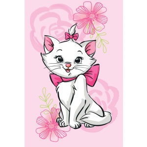 Disney Marie Pink Flower pătură de fleece 100x150cm