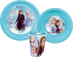 Disney Regatul de gheață Blue Forest set de tacâmuri, set din plastic