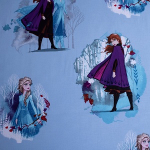 Disney Regatul de gheață Blue Leaves cearșaf cu elastic 90*200 cm - Img 3