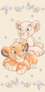 Disney Regele Leu Simba & Nala Prosop de baie, Prosop de plajă Galben 70*140cm