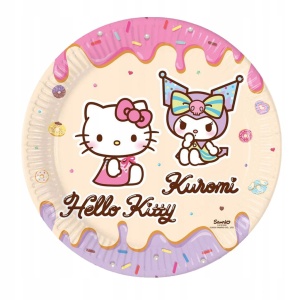 Hello Kitty Kuromi farfurie de hârtie 8 buc 23 cm FSC