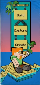 Minecraft Build prosop de baie, prosop de plajă 70x140cm