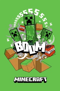 Minecraft Pătură Boom Creeper super pufoasă de polar 100*150cm