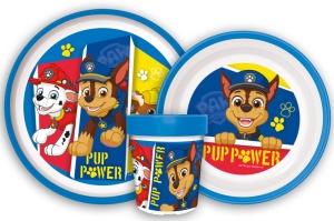 Patrula Cățelușilor Pup Power set de vase antialunecare, set micro plastic