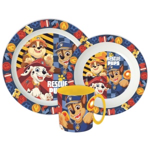 Patrula Cățelușilor Rescue Pups serviciu de masă, set micro plastic cu cană 390 ml