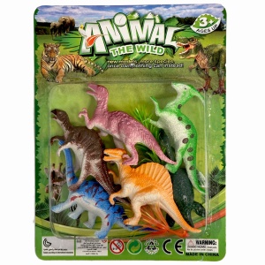 Dinozaur figurină din plastic set de 6 bucăți în cutie