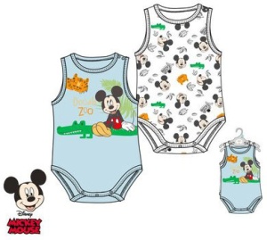 Disney Mickey body pentru bebeluși, set de 2 combinezoane