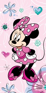 Disney Minnie Pink Floral prosoape de plajă 70x140cm