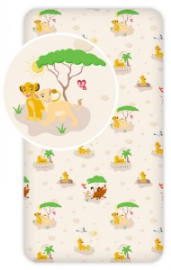 Disney Regele Leu Trees Cearșaf cu elastic 90x200 cm