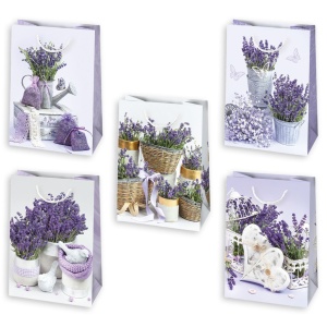 Floare Purple Săculeț cadou din hârtie lavandă 29x40x12 cm