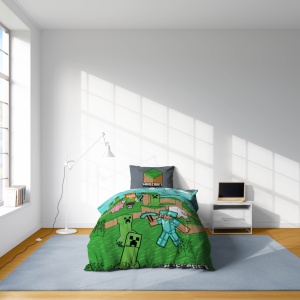 Minecraft Animals and Mobs husa de pat 140×200cm, 70×90 cm - Img 4
