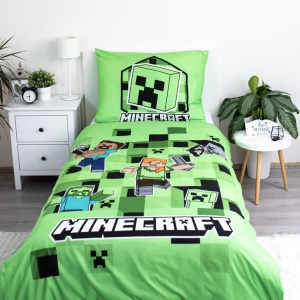Minecraft Out of the Box set de lenjerie de pat 140×200cm, 70×90 cm microfibre - Img 2