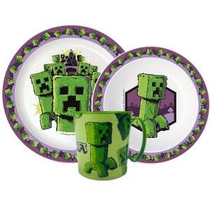 Minecraft The Movie set de masă, set micro plastic cu cană de 390 ml